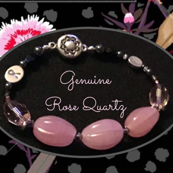 Genuine Rose Quartz Bracelet - Picture 3 of 4